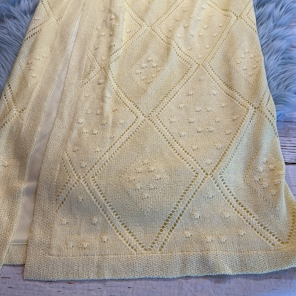 NWT SNDYS Kehlani Wrap Fine Knit Tie Detail Maxi Skirt in Yellow - Picture 5 of 8